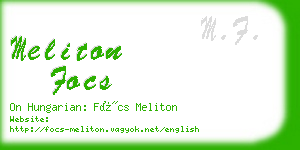 meliton focs business card